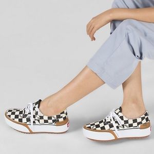 era stacked check platform sneaker